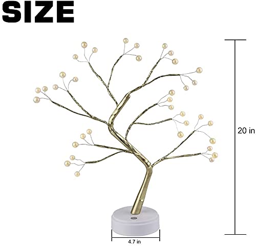 Quace Pearl Bonsai Tree Copper Light