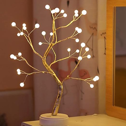 Quace Pearl Bonsai Tree Copper Light