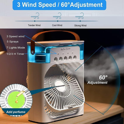 Portable Air Conditioners - Small AC Quiet Personal Air Cooler,USB Powered Mini Desktop Cooling Misting Fan, 3 Smart