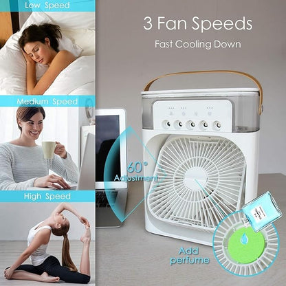 Portable Air Conditioners - Small AC Quiet Personal Air Cooler,USB Powered Mini Desktop Cooling Misting Fan, 3 Smart