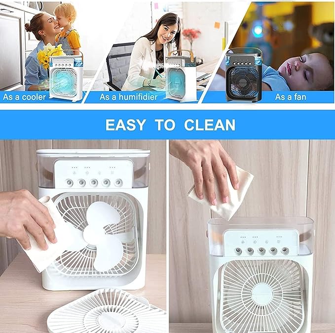Portable Air Conditioners - Small AC Quiet Personal Air Cooler,USB Powered Mini Desktop Cooling Misting Fan, 3 Smart