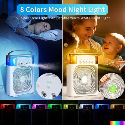 Portable Air Conditioners - Small AC Quiet Personal Air Cooler,USB Powered Mini Desktop Cooling Misting Fan, 3 Smart
